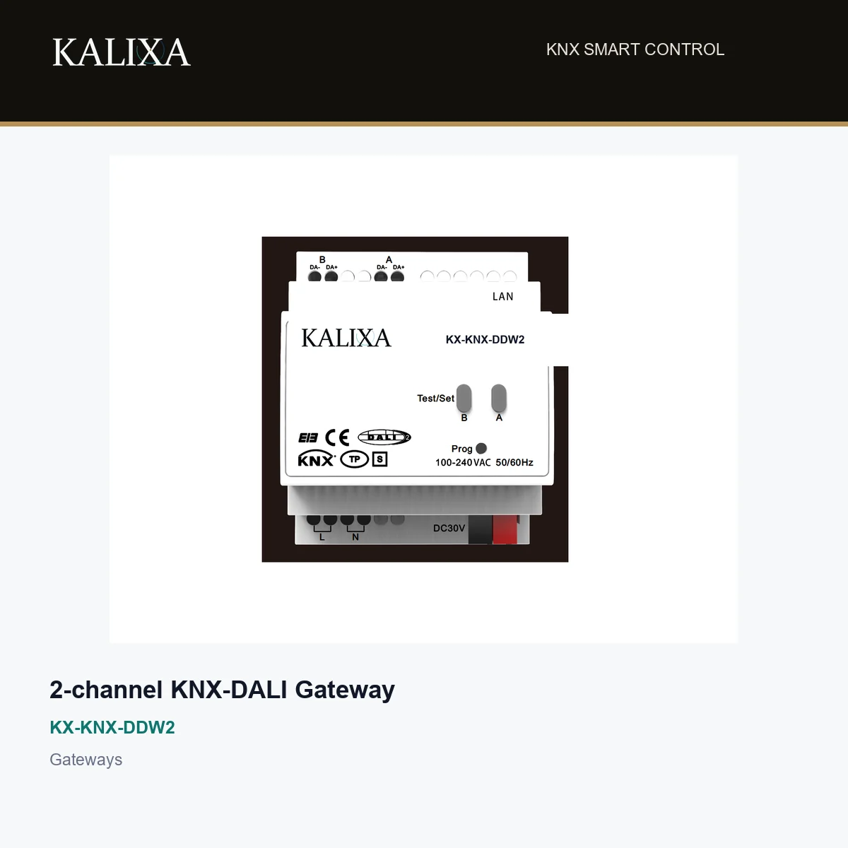Kalixa 2-channel KNX-DALI gateway