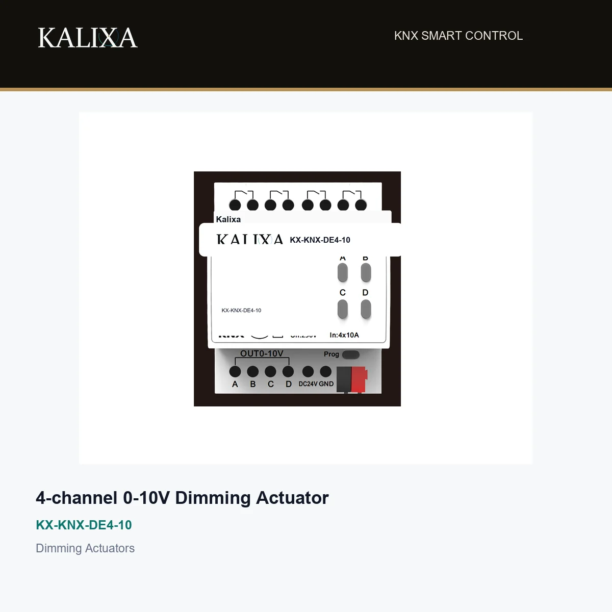 Kalixa 4-channel 0-10V dimming actuator