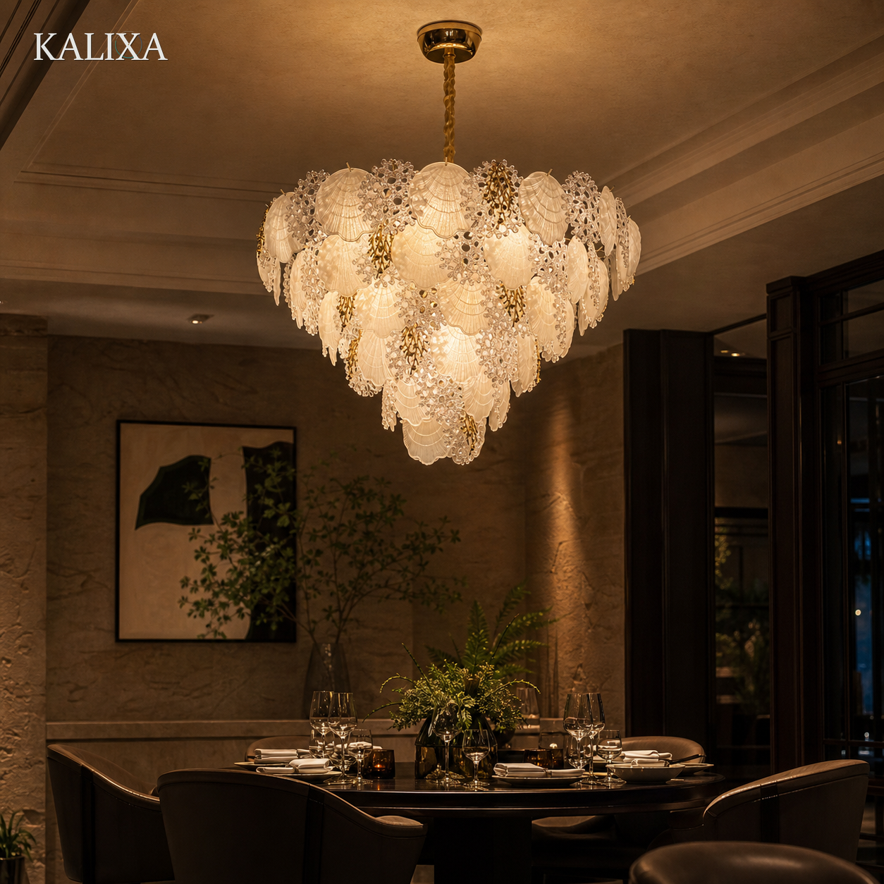 26327-D500 Floral Crystal Chandelier